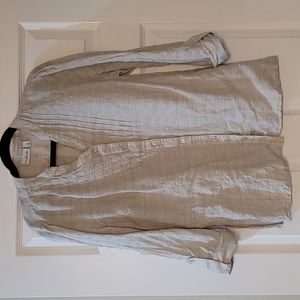 Tan Linen/ cotton shirt